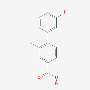 molecular formula C14H11FO2 B1440375 4-(3-Fluorophenyl)-3-methylbenzoic acid CAS No. 1008773-96-3