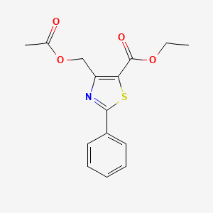 molecular formula C15H15NO4S B14403770 Ethyl 4-[(acetyloxy)methyl]-2-phenyl-1,3-thiazole-5-carboxylate CAS No. 88469-80-1