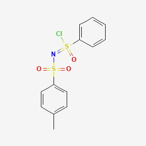 molecular formula C13H12ClNO3S2 B14403831 Benzenesulfonimidoyl chloride, N-[(4-methylphenyl)sulfonyl]- CAS No. 89538-92-1