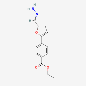 molecular formula C14H14N2O3 B14403849 Ethyl 4-[5-(hydrazinylidenemethyl)furan-2-yl]benzoate CAS No. 88649-49-4