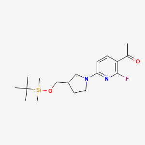 1-(6-(3-((Tert-butyldimethylsilyloxy)methyl)-pyrrolidin-1-YL)-2-fluoropyridin-3-YL)ethanone