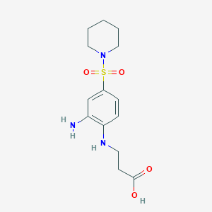 molecular formula C14H21N3O4S B1440389 N-[2-Amino-4-(piperidin-1-ylsulfonyl)-phenyl]-beta-alanine CAS No. 933025-42-4