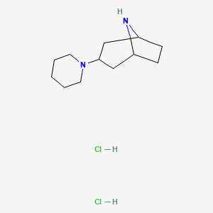 molecular formula C12H24Cl2N2 B1440391 3-(1-Piperidinyl)-8-azabicyclo[3.2.1]octane dihydrochloride CAS No. 1185301-89-6