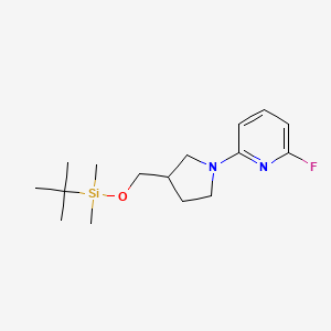 molecular formula C16H27FN2OSi B1440396 2-(3-((Tert-butyldimethylsilyloxy)methyl)-pyrrolidin-1-YL)-6-fluoropyridine CAS No. 1228666-47-4