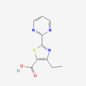molecular formula C10H9N3O2S B1440397 4-Ethyl-2-pyrimidin-2-YL-1,3-thiazole-5-carboxylic acid CAS No. 1104276-25-6