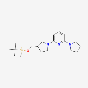 molecular formula C20H35N3OSi B1440402 2-(3-((Tert-butyldimethylsilyloxy)methyl)-pyrrolidin-1-YL)-6-(pyrrolidin-1-YL)pyridine CAS No. 1228666-52-1