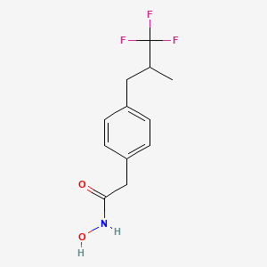 molecular formula C12H14F3NO2 B14404035 N-Hydroxy-2-[4-(3,3,3-trifluoro-2-methylpropyl)phenyl]acetamide CAS No. 88486-59-3
