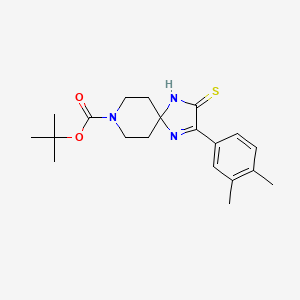 molecular formula C20H27N3O2S B1440404 tert-butyl 2-(3,4-dimethylphenyl)-3-sulfanylidene-1,4,8-triazaspiro[4.5]dec-1-ene-8-carboxylate CAS No. 892299-26-2
