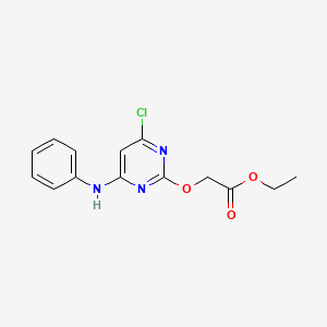 molecular formula C14H14ClN3O3 B14404059 Ethyl [(4-anilino-6-chloropyrimidin-2-yl)oxy]acetate CAS No. 86627-35-2