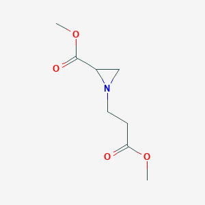 molecular formula C8H13NO4 B14404192 Methyl 1-(3-methoxy-3-oxopropyl)aziridine-2-carboxylate CAS No. 86106-96-9