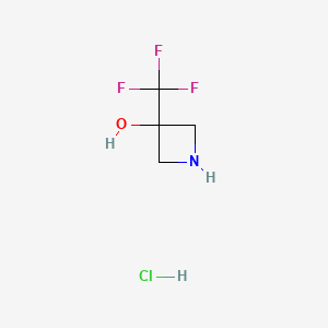 molecular formula C4H7ClF3NO B1440420 3-(Trifluoromethyl)azetidin-3-OL hydrochloride CAS No. 848192-96-1