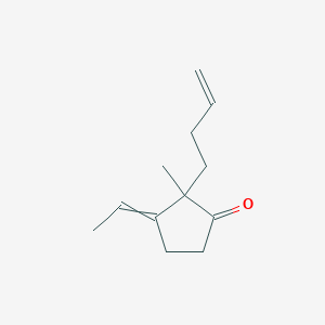 molecular formula C12H18O B14404223 2-(But-3-en-1-yl)-3-ethylidene-2-methylcyclopentan-1-one CAS No. 88441-64-9
