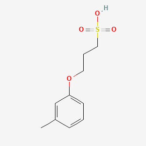 molecular formula C10H14O4S B14404245 1-Propanesulfonic acid, 3-(3-methylphenoxy)- CAS No. 85163-60-6