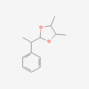 molecular formula C13H18O2 B14404306 4,5-Dimethyl-2-(1-phenylethyl)-1,3-dioxolane CAS No. 89539-09-3