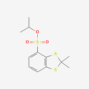 molecular formula C12H16O3S3 B14404307 Propan-2-yl 2,2-dimethyl-2H-1,3-benzodithiole-4-sulfonate CAS No. 87473-93-6