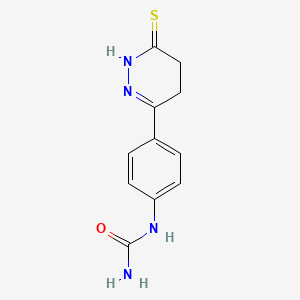 molecular formula C11H12N4OS B14404356 N-[4-(6-Sulfanylidene-1,4,5,6-tetrahydropyridazin-3-yl)phenyl]urea CAS No. 89623-57-4