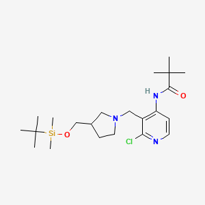 molecular formula C22H38ClN3O2Si B1440439 N-(3-((3-((叔丁基二甲基甲硅烷基氧基)甲基)吡咯烷-1-基)甲基)-2-氯吡啶-4-基)新戊酰胺 CAS No. 1186310-83-7