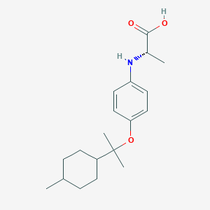molecular formula C19H29NO3 B14404426 N-(4-{[2-(4-Methylcyclohexyl)propan-2-yl]oxy}phenyl)-L-alanine CAS No. 88035-13-6