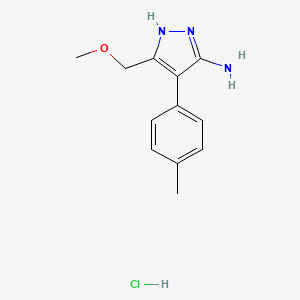 molecular formula C12H16ClN3O B1440448 5-Methoxymethyl-4-p-tolyl-2H-pyrazol-3-ylamine hydrochloride CAS No. 1240049-62-0