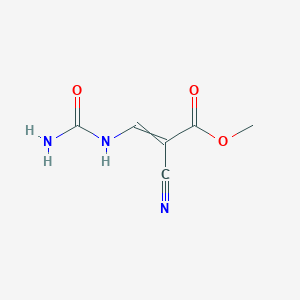 molecular formula C6H7N3O3 B14404489 Methyl 3-(carbamoylamino)-2-cyanoprop-2-enoate CAS No. 85690-57-9