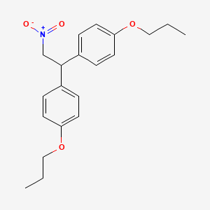 molecular formula C20H25NO4 B14404553 Benzene, 1,1'-(2-nitroethylidene)bis(4-propoxy- CAS No. 85078-29-1