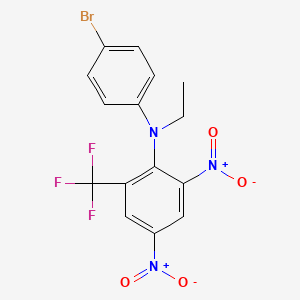 molecular formula C15H11BrF3N3O4 B14404576 N-(4-Bromophenyl)-N-ethyl-2,4-dinitro-6-(trifluoromethyl)aniline CAS No. 84529-44-2
