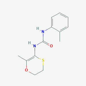 molecular formula C13H16N2O2S B14404599 N-(2-Methyl-5,6-dihydro-1,4-oxathiin-3-yl)-N'-(2-methylphenyl)urea CAS No. 88258-72-4