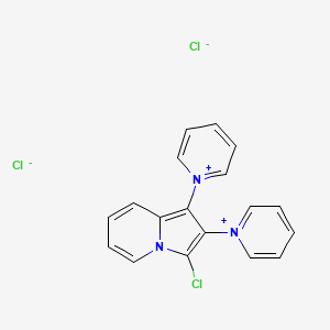 molecular formula C18H14Cl3N3 B14404616 1,1'-(3-Chloroindolizine-1,2-diyl)di(pyridin-1-ium) dichloride CAS No. 86289-23-8