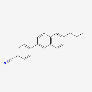 molecular formula C20H17N B14404671 Benzonitrile, 4-(6-propyl-2-naphthalenyl)- CAS No. 87633-71-4