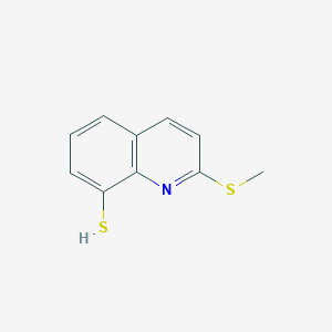 molecular formula C10H9NS2 B14404702 8-Quinolinethiol, 2-(methylthio)- CAS No. 89647-37-0