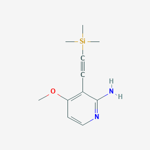 molecular formula C11H16N2OSi B1440473 4-Methoxy-3-((trimethylsilyl)ethynyl)pyridin-2-amine CAS No. 1142191-65-8
