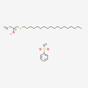molecular formula C28H52O5S2 B14404731 Benzenesulfonic acid;2-methoxy-3-octadecylsulfanylpropan-1-ol CAS No. 83519-43-1