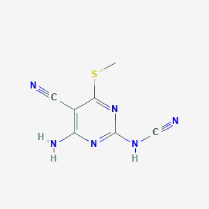 molecular formula C7H6N6S B14404732 Cyanamide, [4-amino-5-cyano-6-(methylthio)-2-pyrimidinyl]- CAS No. 85813-68-9