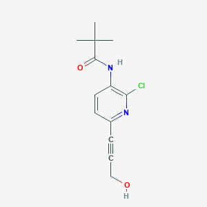 molecular formula C13H15ClN2O2 B1440476 N-(2-Chloro-6-(3-hydroxyprop-1-ynyl)pyridin-3-YL)-pivalamide CAS No. 1142192-04-8