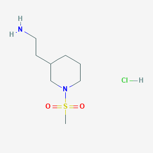 molecular formula C8H19ClN2O2S B1440483 2-[1-(Methylsulfonyl)piperidin-3-yl]ethanamine hydrochloride CAS No. 1185302-17-3
