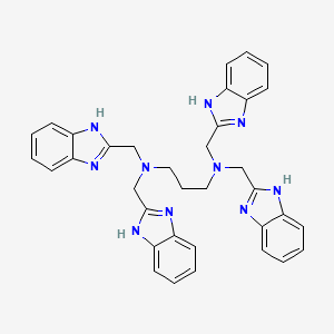 molecular formula C35H34N10 B14404926 N~1~,N~1~,N~3~,N~3~-Tetrakis[(1H-benzimidazol-2-yl)methyl]propane-1,3-diamine CAS No. 84994-98-9