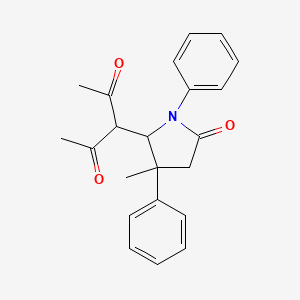 molecular formula C22H23NO3 B14404937 3-(3-Methyl-5-oxo-1,3-diphenylpyrrolidin-2-yl)pentane-2,4-dione CAS No. 88461-06-7