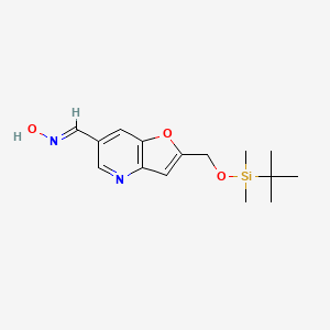 (E)-2-((tert-Butyldimethylsilyloxy)methyl)-furo[3,2-b]pyridine-6-carbaldehyde oxime