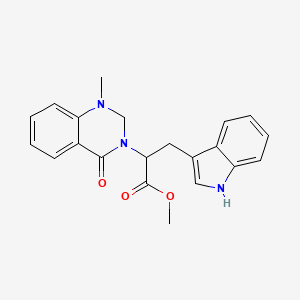 molecular formula C21H21N3O3 B14405003 methyl 3-(1H-indol-3-yl)-2-(1-methyl-4-oxo-2H-quinazolin-3-yl)propanoate CAS No. 84244-88-2