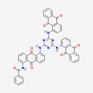 molecular formula C52H29N7O7 B14405065 N-(5-((4,6-Bis((9,10-dihydro-9,10-dioxo-1-anthryl)amino)-1,3,5-triazin-2-yl)amino)-9,10-dihydro-9,10-dioxo-1-anthryl)benzamide CAS No. 83949-90-0