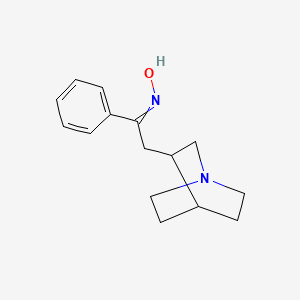 molecular formula C15H20N2O B14405072 N-[2-(1-Azabicyclo[2.2.2]octan-3-yl)-1-phenylethylidene]hydroxylamine CAS No. 86979-10-4