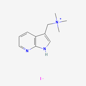 molecular formula C11H16IN3 B14405138 N,N,N-Trimethyl(1H-pyrrolo[2,3-b]pyridin-3-yl)methanaminium iodide CAS No. 87358-28-9