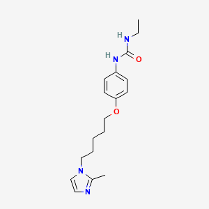 molecular formula C18H26N4O2 B14405165 N-Ethyl-N'-(4-{[5-(2-methyl-1H-imidazol-1-yl)pentyl]oxy}phenyl)urea CAS No. 88138-31-2