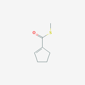 molecular formula C7H10OS B14405178 S-Methyl cyclopent-1-ene-1-carbothioate CAS No. 84307-91-5