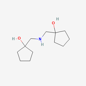molecular formula C12H23NO2 B1440522 1-({[(1-Hydroxycyclopentyl)methyl]amino}methyl)cyclopentan-1-ol CAS No. 1311569-65-9
