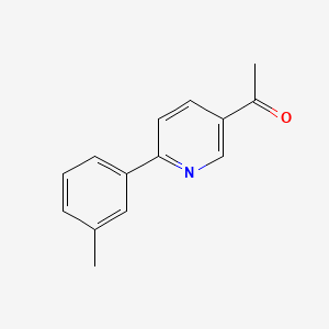 molecular formula C14H13NO B1440523 1-[6-(3-Methylphenyl)pyridin-3-yl]ethanone CAS No. 1217035-58-9