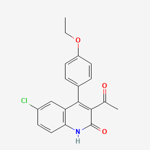 molecular formula C19H16ClNO3 B1440525 3-acetyl-6-chloro-4-(4-ethoxyphenyl)quinolin-2(1H)-one CAS No. 1283109-71-6