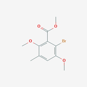 molecular formula C11H13BrO4 B14405286 Methyl 2-bromo-3,6-dimethoxy-5-methylbenzoate CAS No. 88208-69-9