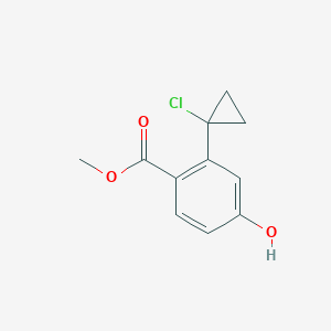 molecular formula C11H11ClO3 B14405366 Methyl 2-(1-chlorocyclopropyl)-4-hydroxybenzoate CAS No. 83662-53-7