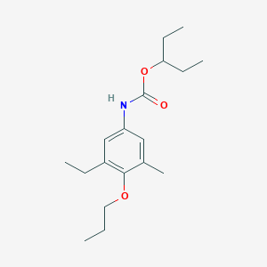 molecular formula C18H29NO3 B14405523 Pentan-3-yl (3-ethyl-5-methyl-4-propoxyphenyl)carbamate CAS No. 84971-47-1